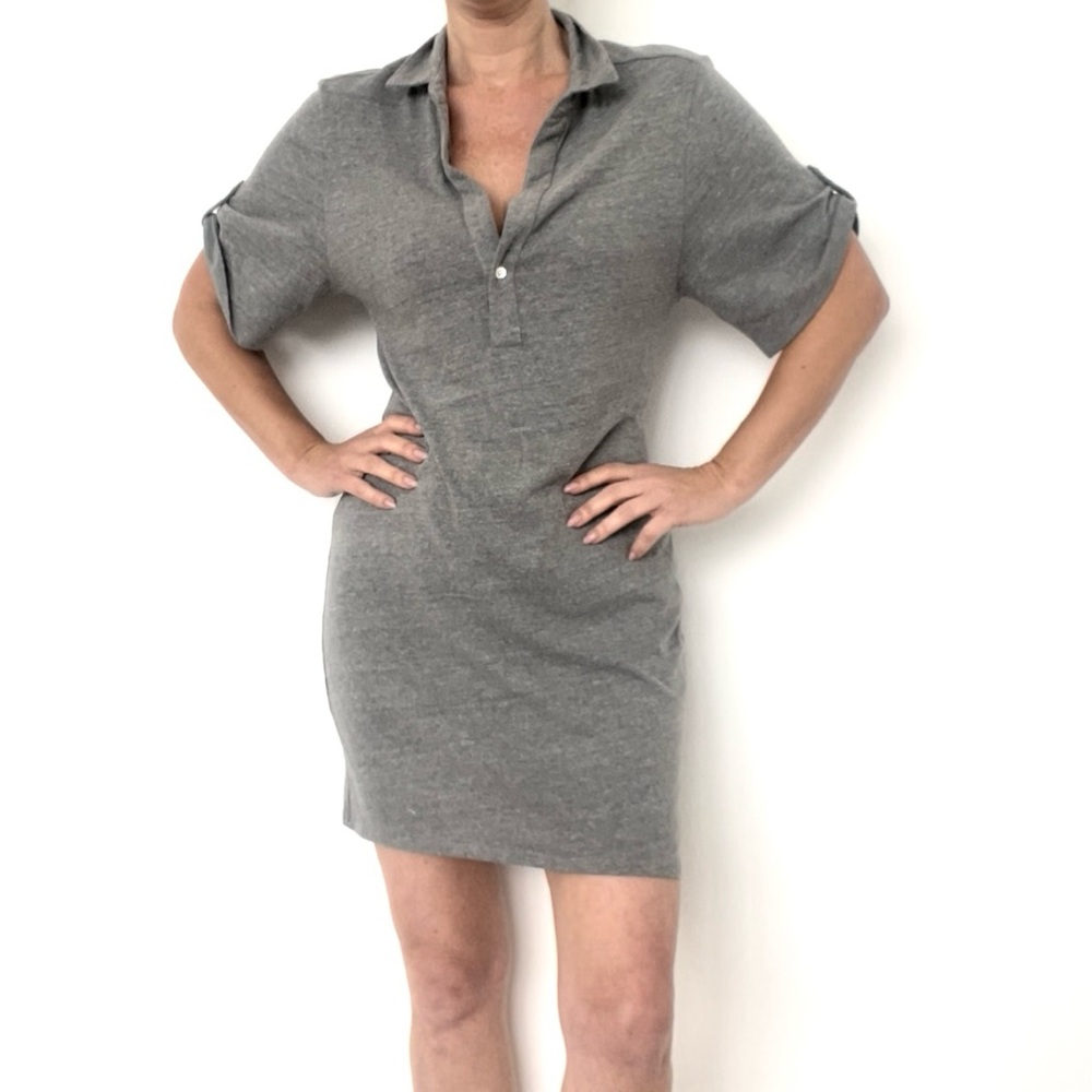 James Perse Gray Polo Shirt Dress - Picture 3 of 9